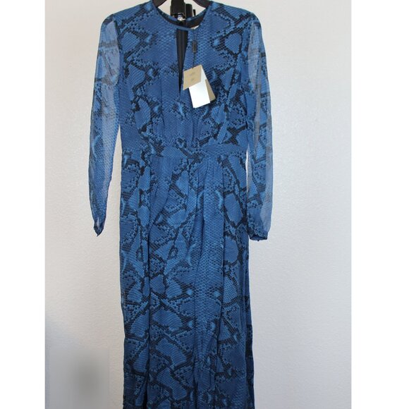 NWT Burberry Silk Snake Print Midi Dress | Elegant & Chic for Work & Events - Picture 2 of 16